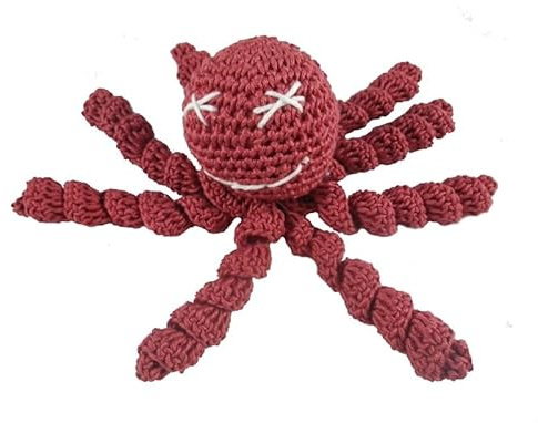 Générique Pieuvre Rose Brique au Crochet pour Nouveau-né
