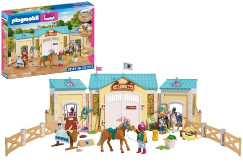 PLAYMOBIL | I Love Horses | Großer Reiterhof | Western‑Ranch mit Reithalle, Pferdeboxen, Waschplatz, Zaun & umfangreichem Zubehör | Für Kinder ab 4 Jahren | 72127