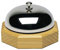 Westmark Campanello da tavolo/reception, ø 9,1 cm, Suono chiaro, Legno/Acciaio (cromato lucido), Argento/Marrone chiaro, 63202230