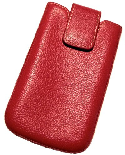 digiETUI Ledertasche für Apple iPhone/ 3G/4G/4S iPod Touch ( echtes Nappa-Leder, mit patentiertem LCD-Pad) rot