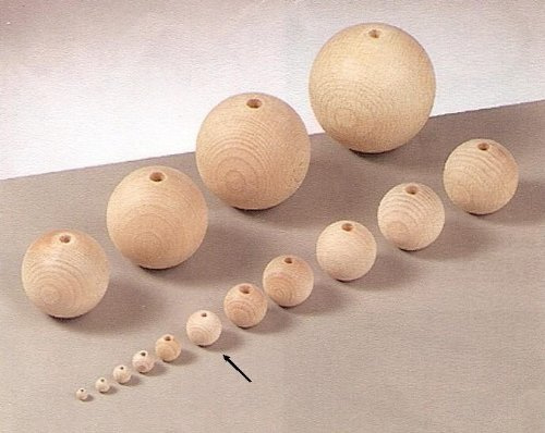 Rohholzkugel Holzkugel Kugel Holz Buche durchbohrt Ø 20 mm ø 4 mm 4 Stück