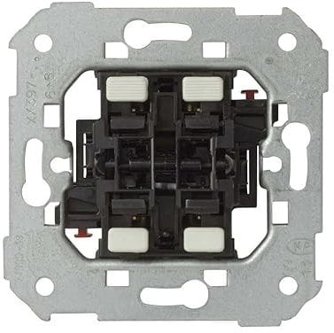 SIMON - Mecanismo Conmutador e Interruptor Doble, Serie 75, Compatible con Tapas de las Series Simon 75, 31, 82 y 88, Apto para Interiores (IP20), Fácil de Instalar, 10AX 250V