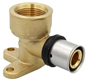 Pipetec Pressfitting Wandwinkel 20x2 3/4 Zoll IG 52mm Wandscheibe TH Kontur Verbundrohr, DVGW, TH-Profil