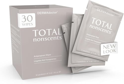DERMAdoctor Deodorant Wipes Individually Wrapped - Refreshing Antiperspirant Wipes, Dermatologist Formulated Hyperhidrosis Treatment for Body Hands Feet | Anti Sweat Wipe, Foot Deodorant - 30 Count