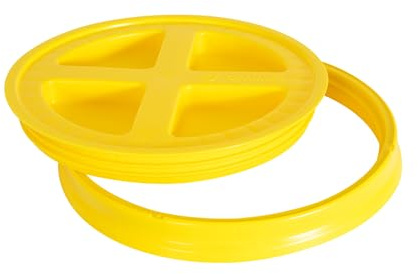 Gamma2 Gamma Seal Lid - Pet Food Storage Container Lids - Fits 3.5, 5, 6, & 7 Gallon Buckets, Yellow