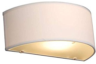 Qazqa - Modern Ländliche Wandleuchte halbrund creme - Drum mit Schirm I Wohnzimmer I Schlafzimmer I Up I Down - Textil Rund I Länglich - LED geeignet E27