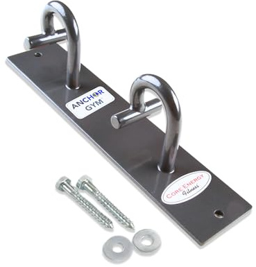 Anchor Gym H2 - Resistance Band Wall Anchor - Double Anchor Wall Mount for Resistance Bands for Bodyweight Straps, Strength Training, Home Gym (Wooden Mounting Screws Included)