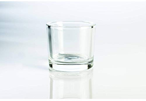 INNA-Glas Grueso portavelas de Cristal John, Transparente, 8cm, Ø 9cm - Vaso de Vidrio - Vasito Decorativo