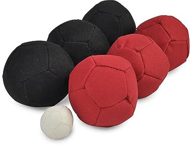 Sunsport Soft pétanque Savoie, Jeu de pétanque intérieur ou extérieur, Noir/Rouge