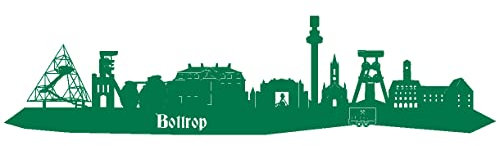 Samunshi® Wandtattoo Bottrop Skyline Wandaufkleber 210 x 51cm grün