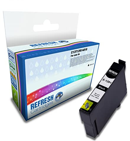 Refresh Cartridges Remanufactured Ink Cartridge Replacement for Epson T1291 / C13T12914010 (Black)