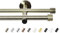 Rollmayer elegant und modern metall Antik Gold Vorhangstange/Gardinenstange Ø 19mm Rohr (120cm Crux, im Gold, 2-läufig) verschiedene Größen und Endstücken. Ohne Ringe!