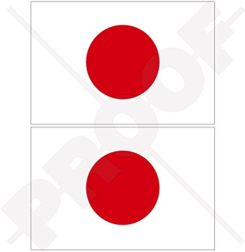 Japan Japanese Flag Hinomaru 4 (100mm) Vinyl Bumper Stickers, Decals x2