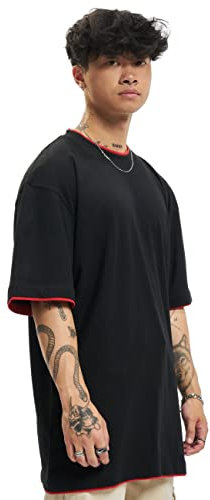 Urban Classics Herren Contrast Tall Tee XXL blk/red