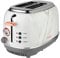 Tower Bottega T20016WMRG 2 Slice Stainless Steel Toaster with Adjustable Browning Control, Defrost and Reheat Settings, White Marble and Rose Gold