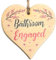 Engaged Vacant Bathroom Door Sign - Double Sided Wooden Heart Shaped Plaque – Decorative Cherry Blossom Design by Maisie Moo – Includes Hanging Twine