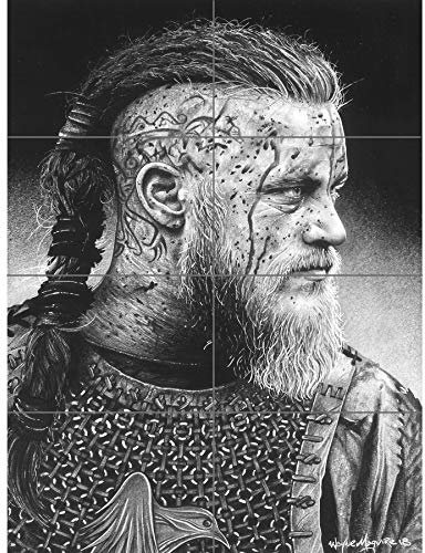 Artery8 Ragnar Wikinger Kunstplakat Großer mehrteiliger Druck