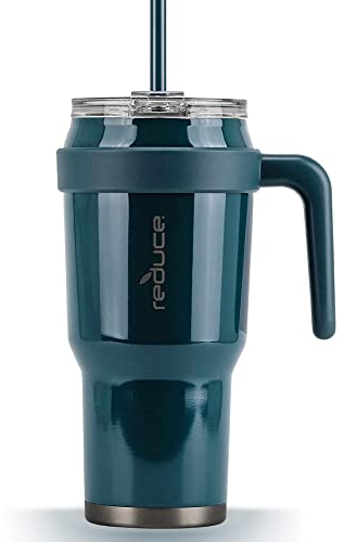 Reduce 40 oz Mug Tumbler, Stainless Steel with Handle – Keeps Drinks Cold up to 34 Hours – Sweat Proof, Dishwasher Safe, BPA Free – Dark Web, Opaque Gloss
