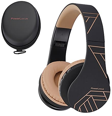 PowerLocus P1 Bluetooth Kopfhörer Kabellos, Wireless 5.0 Bluetooth Kopfhörer Over-Ear, Over Ear Kopfhörer mit mikrofon, Verbesserte Stereo Bass-Sound, Faltbare Kopfhörer für iPhone,Android,PC,iPad,TV