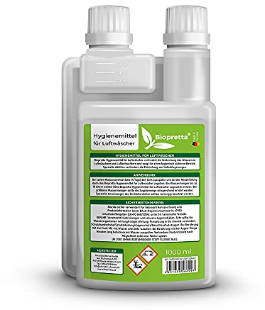 Biopretta Hygienemittel für Luftwäscher 1000 ml mit Dosierhilfe, Luftbefeuchter, Zimmerbrunnen