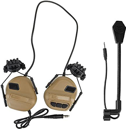 Casque d'écoute Tactique Militaire de Tir, Casques Tactiques Accessoires pour Airsoft et Paintball, l'armée,Chasse, Jeu de Guerre, CS