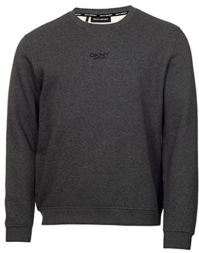 DKNY Herren Harlem weiche Gefühl Crew Neck Jersey Pullover - Charcoal Marl - S