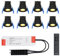 HOFTRONIC - Einbaustrahler Schwarz Feuchtraum Badezimmer 12V Terrassenüberdachung IP65 Wasserdicht | 8x3W 200 Lumen Warmweiß lichtfarbe Dimmbar RF-Fernbedienung. 3W Mini LED Einbaustrahler Flach 35mm