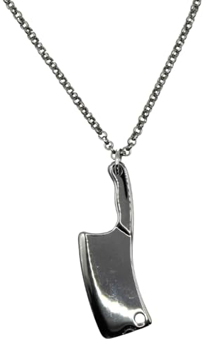 Dark and Twisty Gifts Highly Polished Stainless Steel Chef Kitchen Knife Pendant Necklace for Men Women