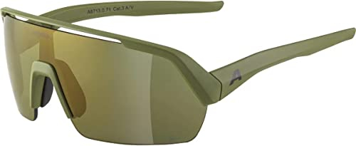 ALPINA Unisex - Erwachsene, TURBO HR Q-LITE Sportbrille, olive matt/bronce, One Size