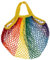 hibuy Einkaufsnetz/Einkaufsbeutel Diana - 100% Baumwolle - 40 x 60 cm - Regenbogenfarben