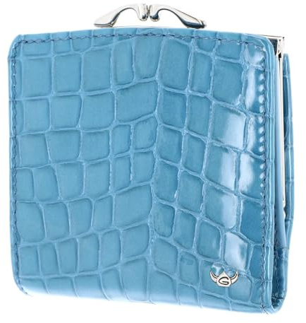 Golden Head Leder Geldbörse Cayenne RFID Protect French Coin Purse Wallet Azure blau