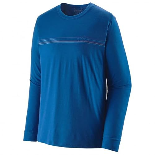 Patagonia Men's Long-Sleeved Cap Cool Merino Shirt Fitz Roy Fader:Alpine Blue (as3, Numeric, Numeric_44, Numeric_46, Regular, Regular)