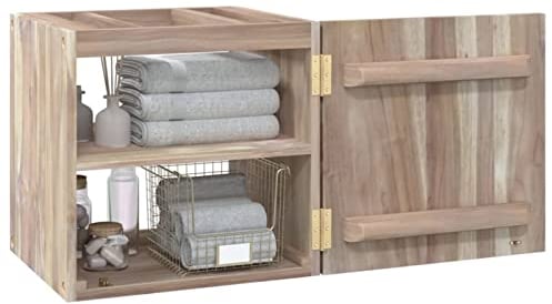 Tidyard Wand Badschrank Waschbeckenunterschrank Waschtisch Badmöbel Unterschrank Massivholz Teak 41x38x40 cm