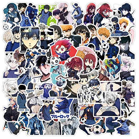 50 Pcs Blue Lock Stickers for Laptop,Bumper,Skateboard,Water Bottles,Computer,Phone,Anime Sticker Pack for Kids/Teen