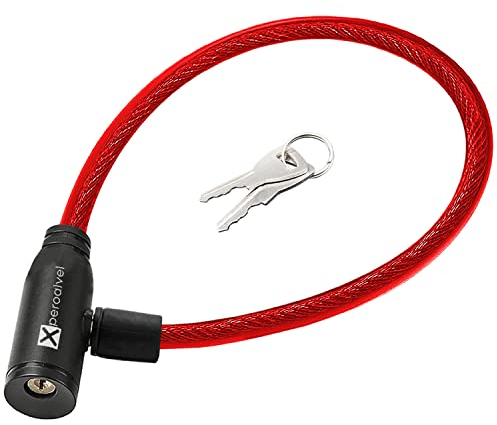 Fahrradschloss e scooter schloss kettenschloss mit Tasten Stahl 60 cms fahrrad schloss kettenschloss fahrrad bike lock schloss fahrrad schlösser fahrradschlösser (Rot)