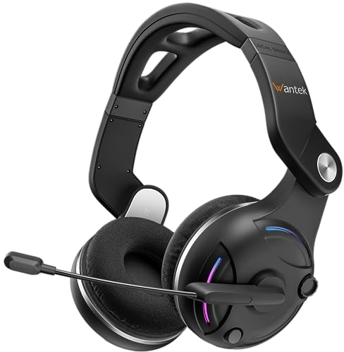 Wantek Cuffie Wireless Bluetooth Over Ear, Cuffie per Cancellazione del rumore, Cuffie Wireless Pieghevoli per telefoni cellulari/iPad/laptop/PC (batteria 30h, HiFi stereo, cuffie con microfono)