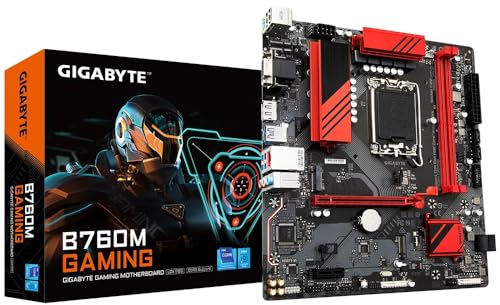GIGABYTE B760M Gaming Mainboard - Unterstützt Intel Core Prozessoren der 14. Generation, 6+2+1 Phasen digitales VRM, bis zu 8000MHz DDR5 (OC), 2X PCIe 4.0 M.2, 2.5GbE LAN, USB 3.2 Gen 1