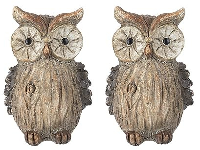 Ideen mit Herz Deko-Figuren Eulen | 9 cm hoch, 6 cm breit, 5,5 cm tief | 2 Stück
