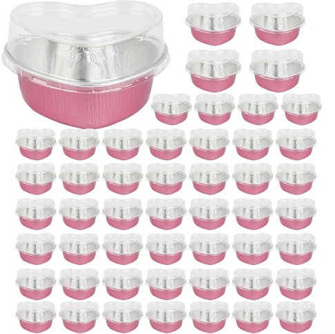 SPORTARC Torta in alluminio a forma di cuore, con coperchio, teglia antiaderente (rosa)