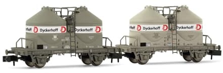 DB Silowagen Ucs, 2 Achsen, 2 Stück, graue Lackierung, „Dyckerhoff“, Epoche IV