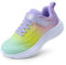 DREAM PAIRS Sneakers Scarpe Sportive per Bambini Ragazze Sneakers Scarpe da Corsa Traspiranti per Esterni,Size 35,Verde/Giallo/Viola,SDRS2411K