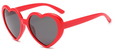 Long Keeper Polarisierte Sonnenbrille Herzform - Vintage Herz Sonnenbrille Herzbrille Hochzeit Partybrille Festival Kostüm Retro Brille mit UV400 Schutz, 54MM