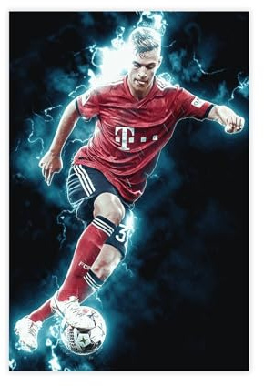 yiili Joshua Kimmich Poster, Fußballspieler-Poster, 17, Leinwandposter, Wandkunst, Dekordruck, Bild Gemälde für Wohnzimmer, Schlafzimmer, Dekoration, ungerahmt, 50 x 75 cm
