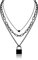 MILAKOO Multi-layered Chains Halskette für Frauen mit Schloss Anhänger Tiny Heart Charms Unregelmäßige Halskette