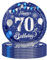 16Pcs Navy Blue 70th Birthday Paper Plates 7inch for Party Decorations - Tableware for Men Him Dinner
