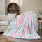 Kuscheldecke Kaninchen Plüsch Decke Super Soft Wohndecke Dick 1000 G/M² Flanell Decke Couchdecke Warme Überwurfdecke Sofadecke Vielseitig Blanket Für Bett Sofa Schlafzimmer Büro Regenbogen 100 x 160cm