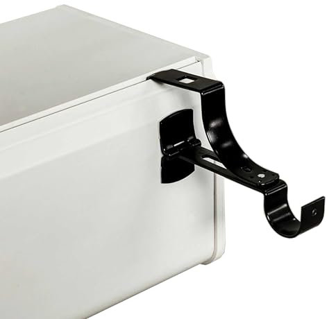 Lot de 2 Supports Sans Perçage pour Tringle à Rideaux – Noir | Diamètre 28mm - Geko - Spécial Caisson de Volet Roulant à Rainure – Pose Facile et Résistante – Stabilité Assurée