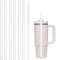 Pailles de rechange compatibles avec les tasses Stanley de 40 oz et 30 oz, 6 pailles réutilisables et 1 brosse de nettoyage, Tritan, transparentes