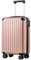 COOLIFE Valise cabine 55 x 35 x 20 cm pour avion Ryanair Bagage à main Bagage cabine valise rigide avec serrure TSA et 4 roulettes jumelées, Or rose, 55 x 35 x 20cm, Valise de cabine rigide - Valise