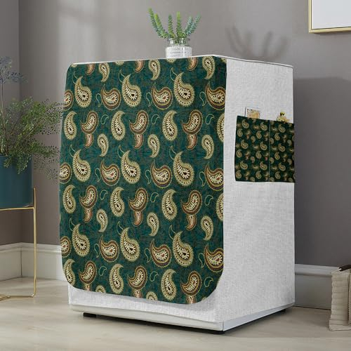 Highdi Housse de Protection pour Machine à Laver, Chargement Frontal Housse La Poussière avec Ouverture Frontale pour Linge Domestique (Mandalas,Capacité L 10.5~12KG)